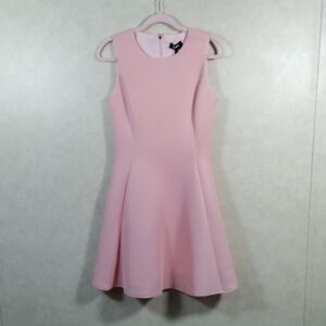 03530 DKNY light peach lined fishnet fit & flare sleeveless dress 4 NWT